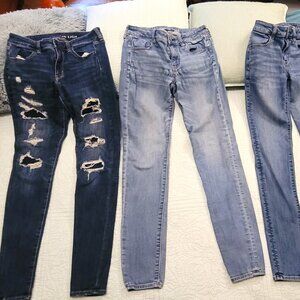 FREE SHIPPING!! BUNDLE of 3 Pr American Eagle Jeggings 2 Size 6XL, 1 Size 6L